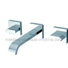 In Wall Stainless Polished Bathroom Basin Faucet